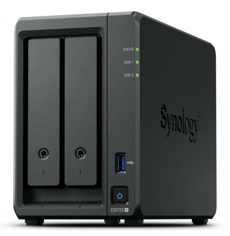 Synology Serwer DS725+ 2x0HDD 4GB DDR4 AMD R1600 1x1GbE 1x2,5Gbe 3Y