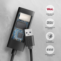 Karta sieciowa ADE-AR Gigabit Ethernet adapter, USB-A 3.2 Gen 1, instalacja automatyczna