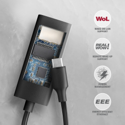 Karta sieciowa ADE-ARC Gigabit Ethernet adapter, USB-C 3.2 Gen 1, instalacja automatyczna