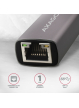 Karta sieciowa ADE-TR Gigabit Ethernet adapter, USB-A 3.2 Gen 1, instalacja automatyczna, metalowy, tytanowa szarość