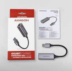 Karta sieciowa ADE-TR Gigabit Ethernet adapter, USB-A 3.2 Gen 1, instalacja automatyczna, metalowy, tytanowa szarość