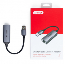 Adapter Unitek USB-A 3.1 GEN 1 RJ45; 1000 Mbps; U1309A 