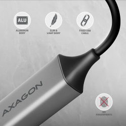 Karta sieciowa ADE-TXCA Gigabit Ethernet adapter, USB-C (USB-A redukcja) 3.2 Gen 1, instalacja automatyczna