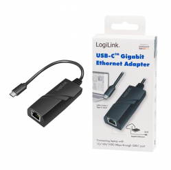 Adapter LogiLink USB 3.2 Gen1 USB-C do Gigabit Ether. 
