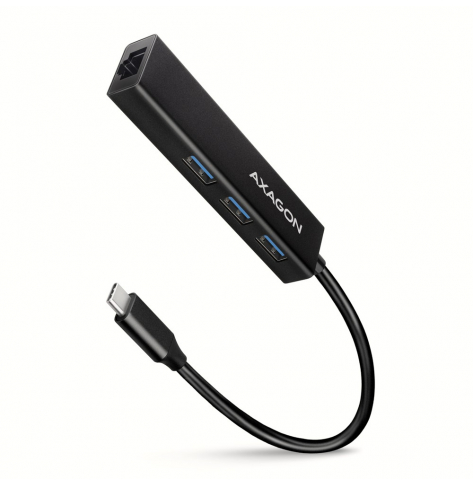 Hub HMC-GL3A Wieloportowy USB 4in1, 5Gbps, 3x USB-A + GLAN, 20cm USB-C kabel