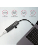 Hub HMC-GL3A Wieloportowy USB 4in1, 5Gbps, 3x USB-A + GLAN, 20cm USB-C kabel