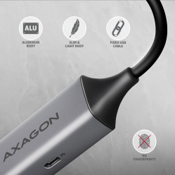 Karta sieciowa ADE-TXPD Gigabit Ethernet adapter, USB-C 3.2 Gen 1, instalacja automatyczna, Asix AX8817, PD 100W