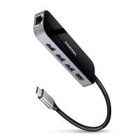 Hub HMC-6GL Wieloportowy USB 6in1, 5Gbps, 3x USB-A, HDMI 4K/30Hz, GLAN, PD 100W, 20cm USB-C kabel