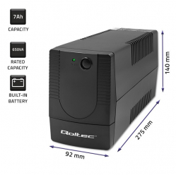 UPS Qoltec Zasilacz awaryjny | Monolith | 650VA | 360W 
