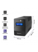 UPS Qoltec Zasilacz awaryjny | Monolith | 650VA | 360W | LCD | USB | RJ45 