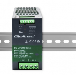Qoltec Moduł UPS DC na szynę DIN | 40A | 24V 