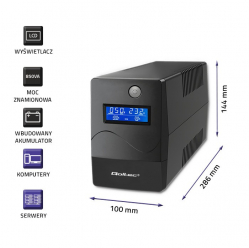 UPS Qoltec Zasilacz awaryjny | Monolith | 850VA | 480W | LCD | USB | RJ45 