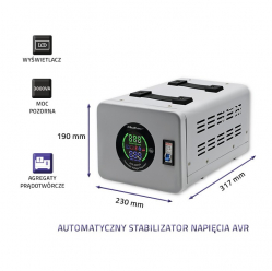 Qoltec Automatyczny stabilizator napięcia AVR 3000VA 