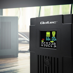 UPS Qoltec Zasilacz awaryjny | Monolith | 1500VA | 900W | LCD | USB 