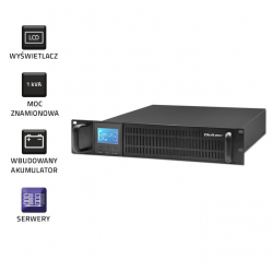 Qoltec Zasilacz awaryjny UPS RACK | 1kVA | 800W | LCD 