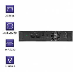 Qoltec Zasilacz awaryjny UPS RACK | 1kVA | 800W | LCD 