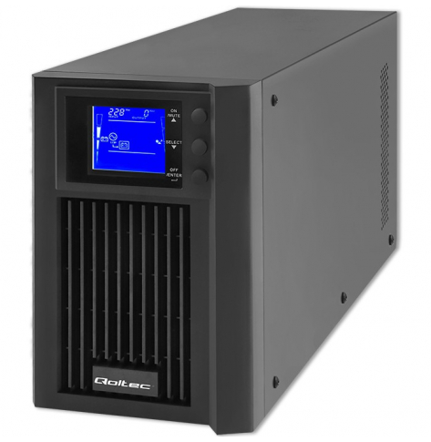 UPS Qoltec Zasilacz awaryjny | On-line | Pure Sine Wave | 2kVA | 1.6kW |LCD | USB 