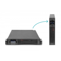 UPS Digitus Zasilacz awaryjny Online Rack 19" LCD, 2000VA/2000W, 4x12V/9Ah, 8xC13, USB, RS232, RJ45