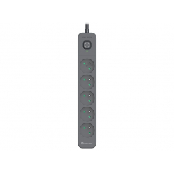 Tracer Listwa zasilająca antyprzepięciowa Power Line+ 5m Graphite (5 gniazd)