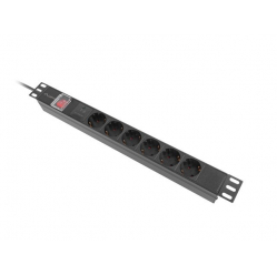 Listwa zasilająca LANBERG rack PDU 19 cali 1U 16A 5xschuko 2m czarna