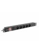 Listwa zasilająca LANBERG rack PDU 19 cali 1U 16A 5x230V 2m czarna C14