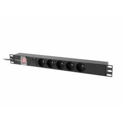 Listwa zasilająca LANBERG rack PDU 19 cali 1U 16A 5x230V 2m czarna C14
