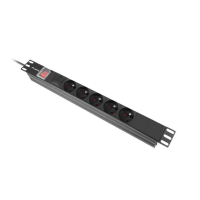 Listwa zasilająca LANBERG rack PDU 19 cali 1U 16A 5x230V 2m czarna