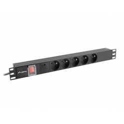 Listwa zasilająca LANBERG rack PDU 19 cali 1U 16A 5x230V 2m czarna