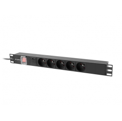Listwa zasilająca LANBERG rack PDU 19 cali 1U 16A 5x230V 2m czarna
