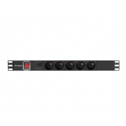 Listwa zasilająca LANBERG rack PDU 19 cali 1U 16A 5x230V 2m czarna