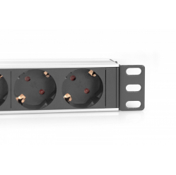 Listwa zasilająca Digitus do szaf 10" RACK 4xSchuko, 2m 1xUnischuko, 16A, aluminiowa