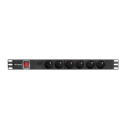 Listwa zasilająca LANBERG rack PDU 19 cali 1U 16A 6X 230V PL 2m czarna