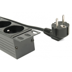 Listwa zasilająca Gembird rack (PDU), 8 gniazd FR, 1U, 16A, wtyk Schuko 3m