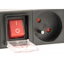 Listwa zasilająca Gembird rack (PDU), 8 gniazd FR, 1U, 16A, wtyk Schuko 3m