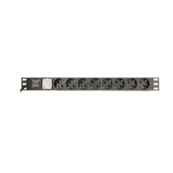 Listwa zasilająca Gembird rack (PDU), 8 gniazd typ Schuko, 1U, 10A, wtyk C14 3m