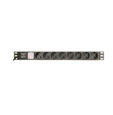 Listwa zasilająca Gembird rack (PDU), 8 gniazd typ Schuko, 1U, 10A, wtyk C14 3m