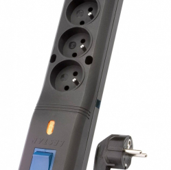 Listwa przeciwprzepięciowa Lestar LVT-530WA, 3L, 5,0 m, czarna 