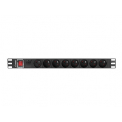Listwa zasilająca LANBERG rack PDU 19 cali 1U 16A 8X 230V PL 2 czarna