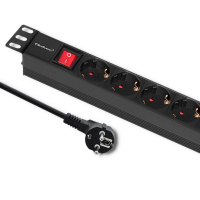 Listwa zasilająca Qoltec do szafy RACK 1U | 16A | PDU | 8xSCHUKO | 2m 