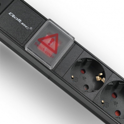 Listwa zasilająca Qoltec do szafy RACK 1U | 16A | PDU | 8xSCHUKO | 2m 
