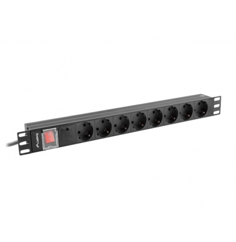 Listwa zasilająca LANBERG Rack PDU 19 1U 16A 8X schuko 2M czarna