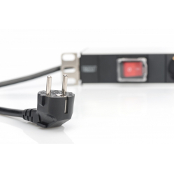 Listwa zasilająca Digitus PDU 19 cali RACK 7xSchuko, 2m 1xSchuko, 16A, wł./wył., aluminiowa