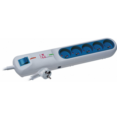 Listwa przeciwprzepięciowa Lestar LFT-2001A, 3L EMI/RFI, 2.5m, szara