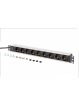 Listwa zasilająca Digitus PDU Rack 19" z bezpiecznikiem przeciążeniowym, 9 gniazd Schuko CEE 7/3 (45°), kabel 2m wtyk IEC C14, 10A, aluminiowa