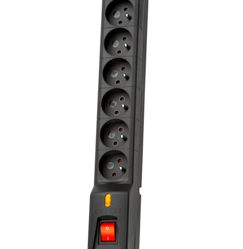 Listwa przeciwprzepięciowa Lestar LXARM 810, 3L, PDU, 5,0m, czarna