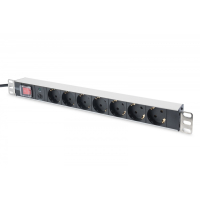 Listwa zasilająca Digitus PDU 19" Rack, 7x gniazdo schuko, 2.0m, 1x wtyk unischuko, 16A, wł./wył., zabezpieczenie przeciążeniowe, profil aluminiowy