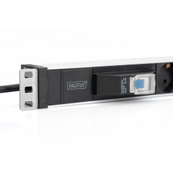 Listwa zasilająca Digitus PDU 19" Rack, 6x gniazdo schuko, 2.0m, 1x wtyk unischuko, 16A, wyłącznik nadprądowy, Profil aluminiowy 
