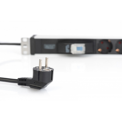 Listwa zasilająca Digitus PDU 19" Rack, 6x gniazdo schuko, 2.0m, 1x wtyk unischuko, 16A, wyłącznik nadprądowy, Profil aluminiowy 