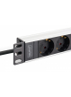 Listwa zasilająca Digitus PDU Rack 19", 9 gniazd Schuko CEE 7/3 (45°), kabel 2m wtyk IEC C20, 16A, aluminiowa