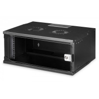 Szafa serwerowa Digitus wisząca 19" 4U, SOHO PRO 240 x 540 x 400 mm, nośność 60kg, drzwi szyba, niezłożona, Czarna